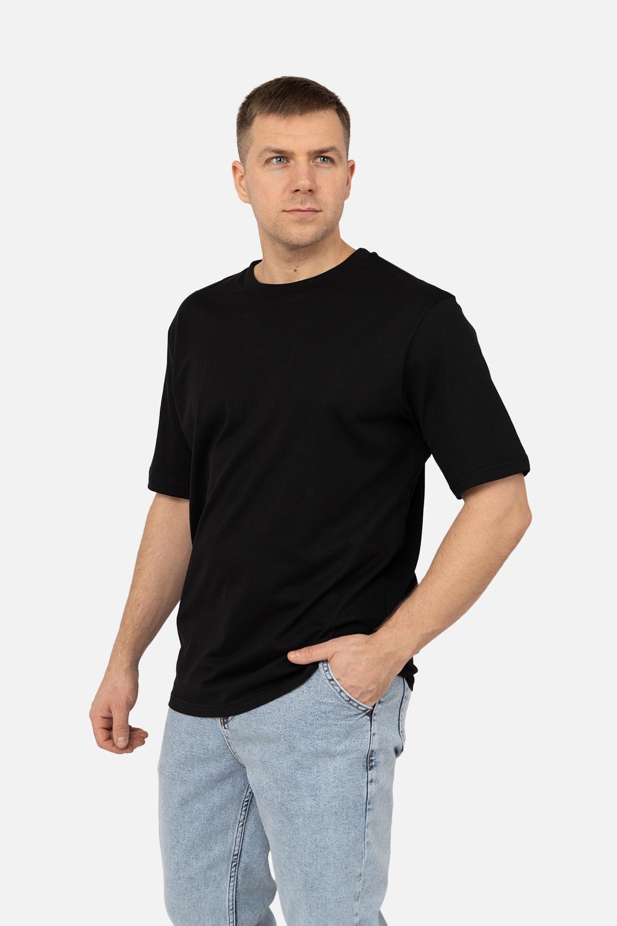 Футболка мужская ЦБ-00267760 с коротким рукавом р. 48 Черный (SKT001038967)