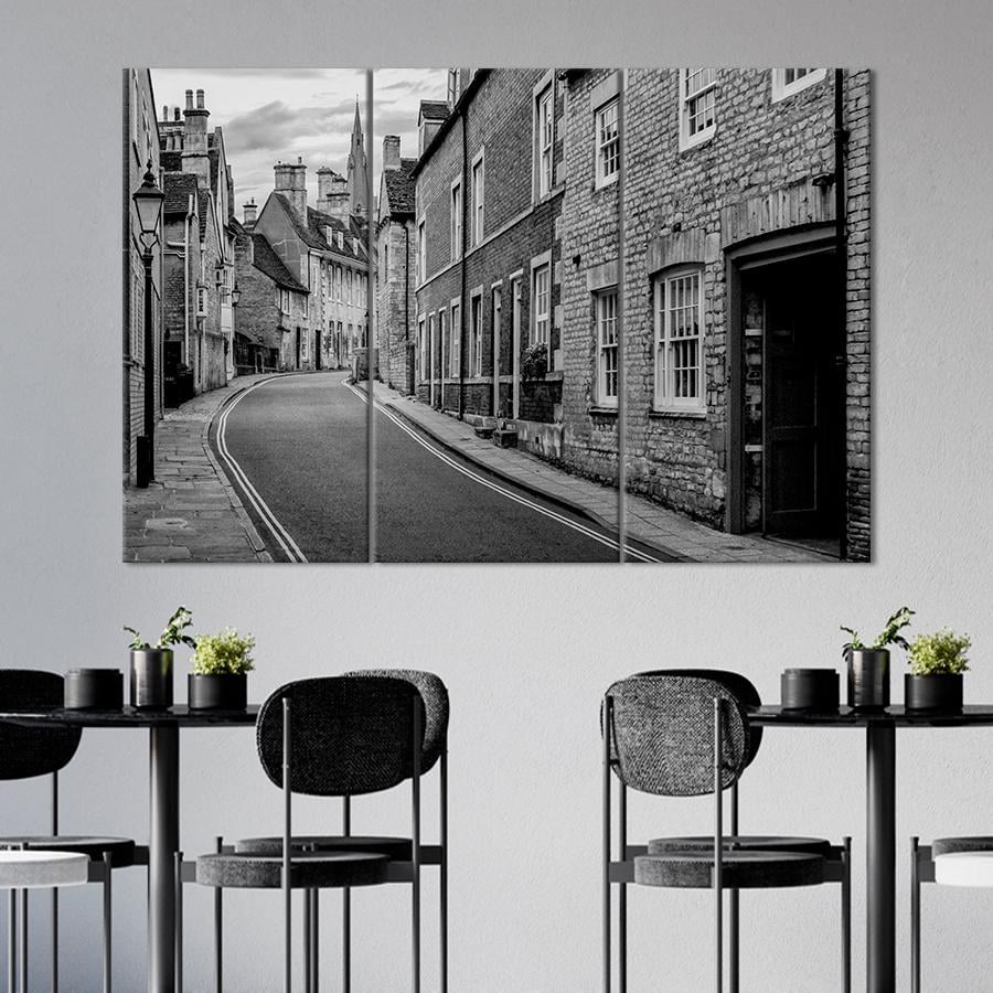 Картина город Чёрно-белая архитектура старинного города 78x48 см (A748-3)
