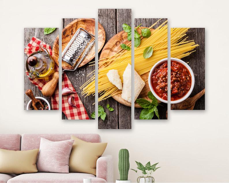 Модульная картина на холсте из пяти частей KIL Art Итальянская еда 137x85 см (M51_L_146)