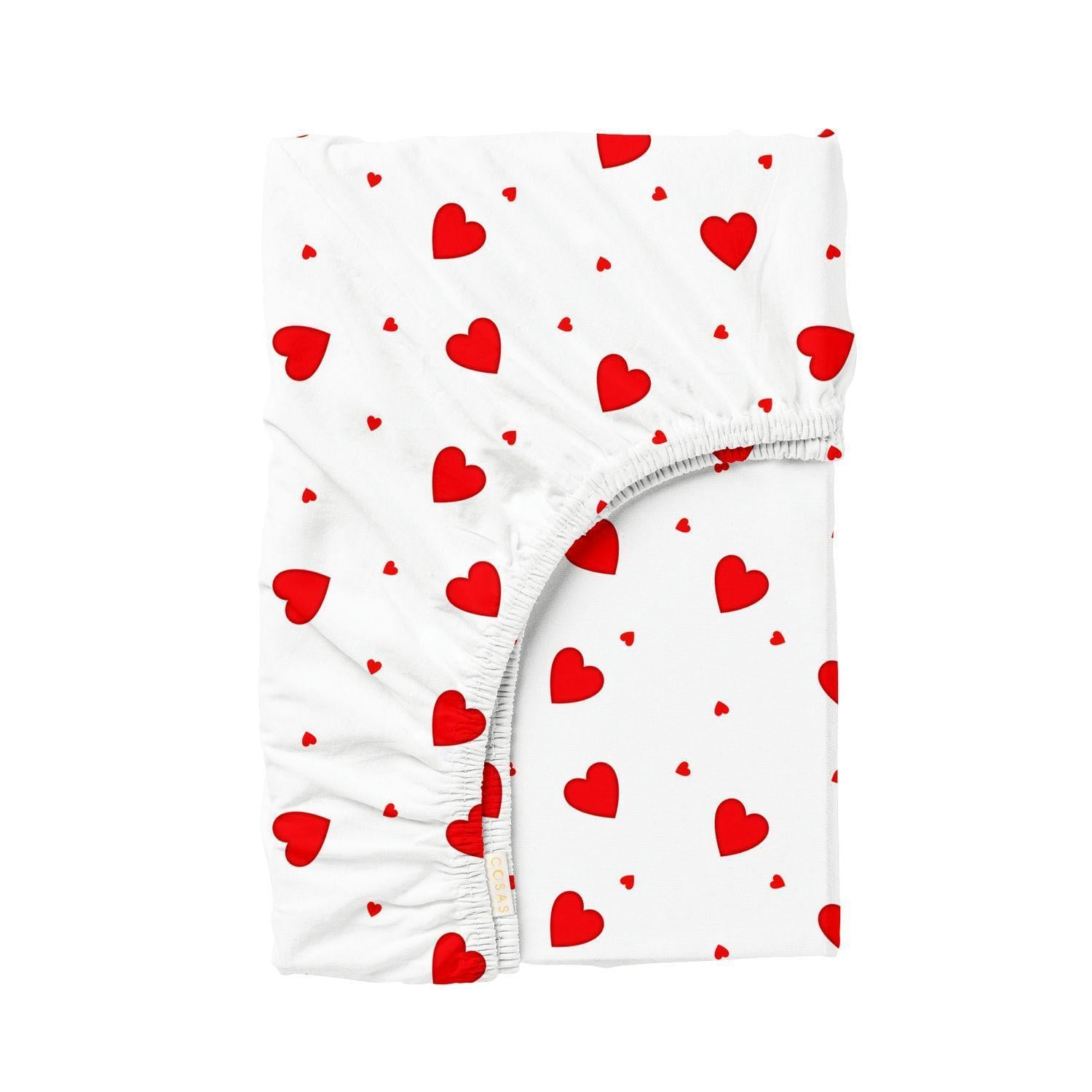 Простынь на резинке Cosas RUBY HEARTS ранфорс 160х200х25 см (4822052423783)
