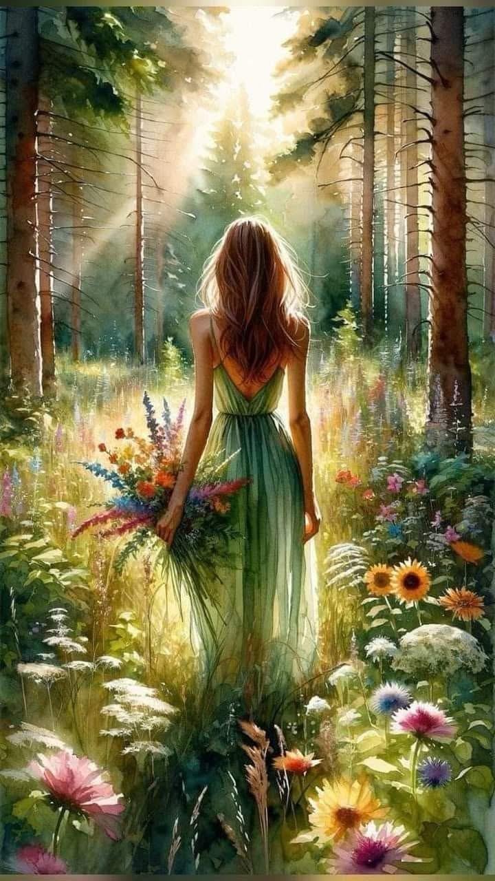 Алмазная мозаика АлМазка Лесная мавка квадратные алмазы без подрамника 40х65 см (з-007)