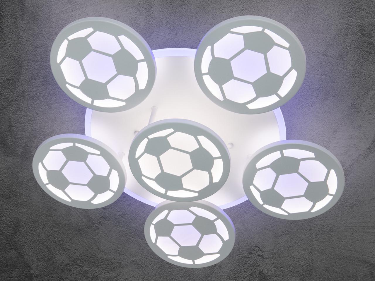 Люстра LED акриловая для детской с подсветкой 8065-5+1WH-LS 105 W на 14 кв.м Белый (1506249267) - фото 2 Люстра LED акриловая для детской с подсветкой 8065-5+1WH-LS 105 W на 14 кв.м Белый (1506249267) - фото 2