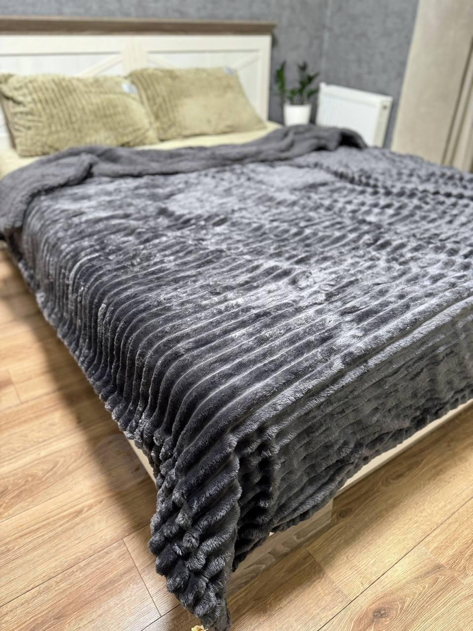 Покрывало-плед Овчина евро 200х220 см Графитовый