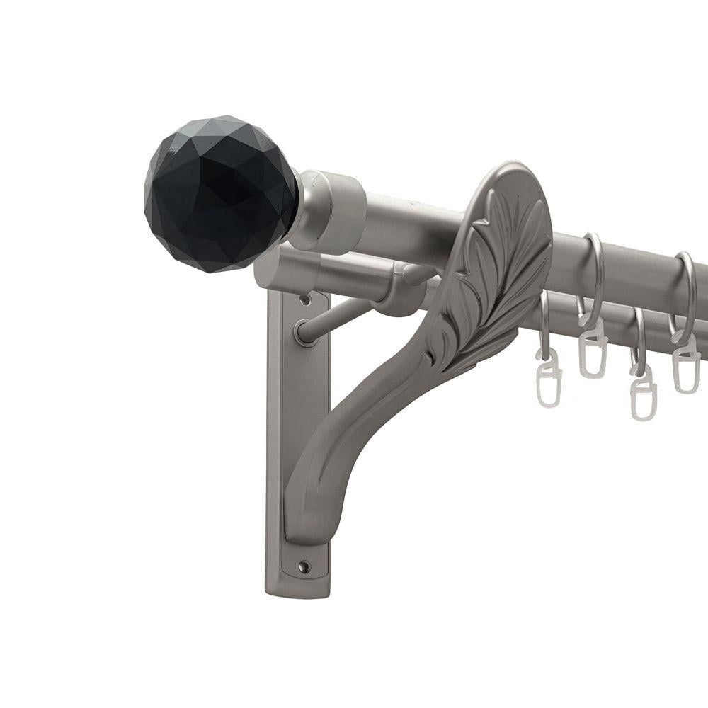 Карниз Orvit Люміера Неро металевий дворядний ретро гладка труба кільце металеве 25/19 мм 300 см Сатин (00-00021850)