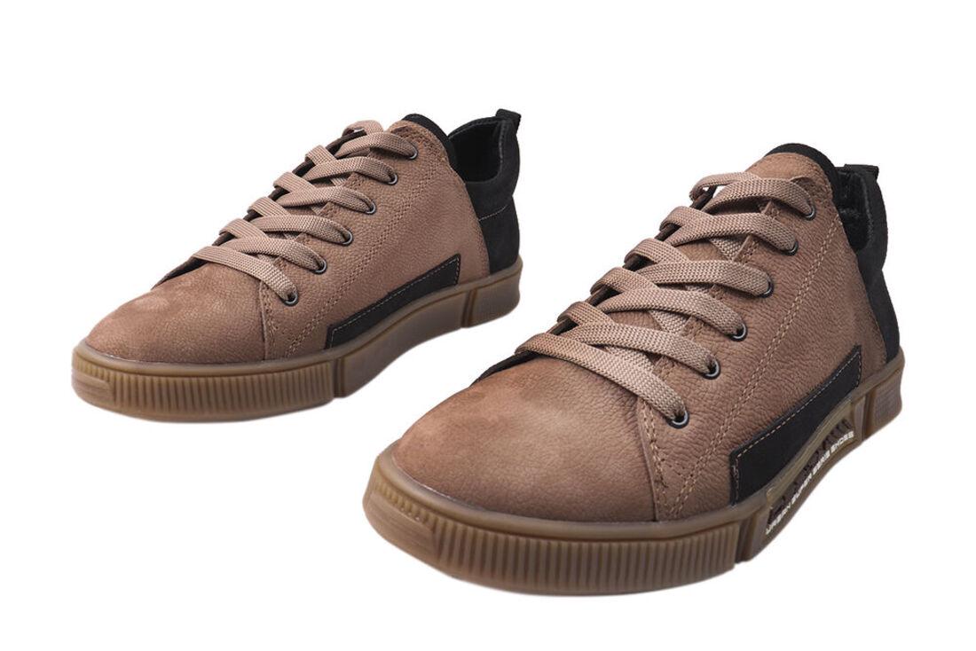 Кеды мужские Visazh из кожи-нубука на низком ходу на шнуровке р. 42 Капучино (208-21DTC) - фото 5 Кеды мужские Visazh из кожи-нубука на низком ходу на шнуровке р. 42 Капучино (208-21DTC) - фото 5