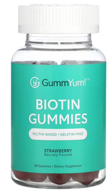 Биотин GummYum Gummies 2,500 мг Strawberry 60 шт. (00000035568)