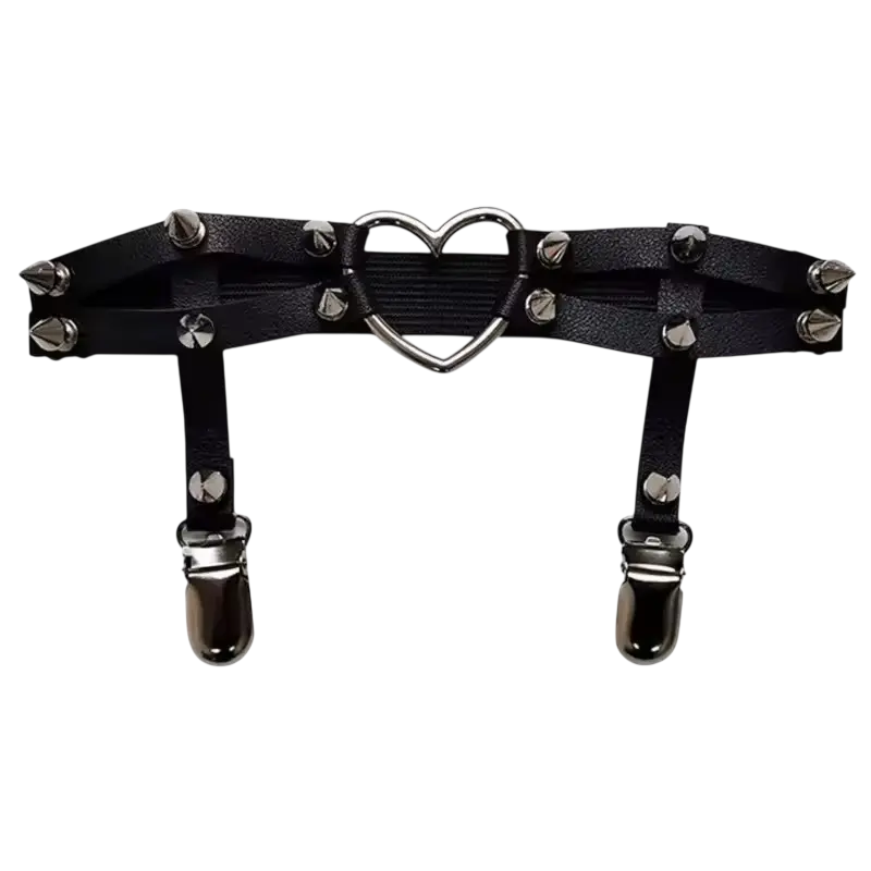 Гартер на ногу Серце з шипами та підв'язками (11828)