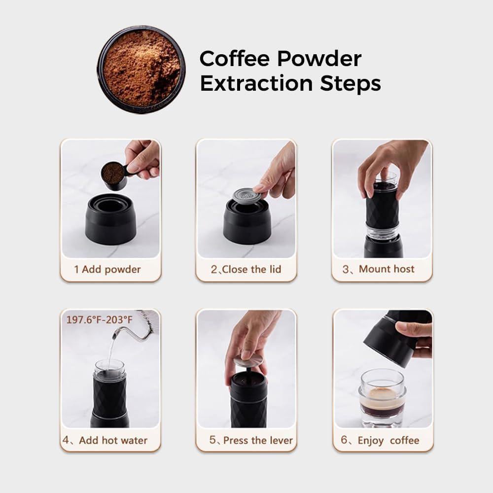 Кофеварка портативная Biolomix Espresso Machine HS-8439 для капсул и молотого кофе Черный (2387) - фото 7 Кофеварка портативная Biolomix Espresso Machine HS-8439 для капсул и молотого кофе Черный (2387) - фото 7