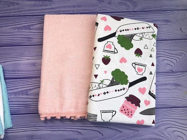 Набор кухонных полотенец By-sonya Freecoton kitchen towl Сердечки 40х60 см хлопок 9983789 2 шт. Разноцветный (DR014261)