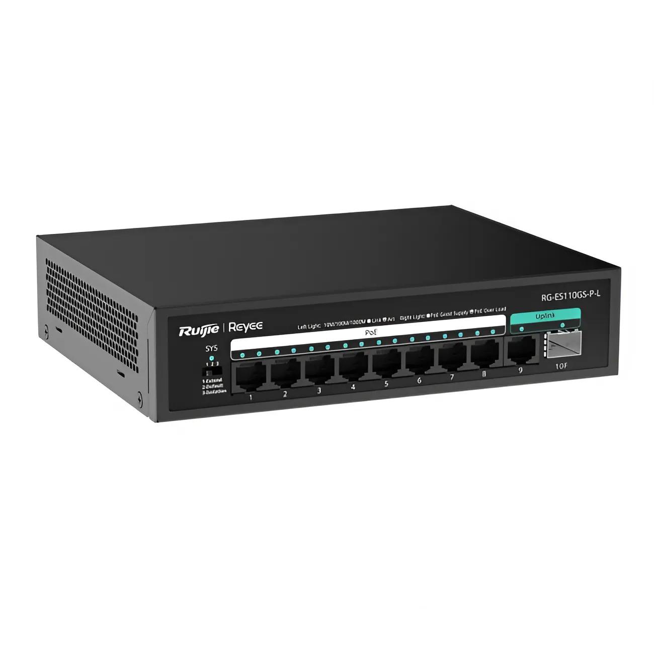 Комутатор некерований 10-портовий PoE Ruijie Reyee RG-ES110GS-P-L 20 Гбіт/с Чорний (99-00018545) - фото 3