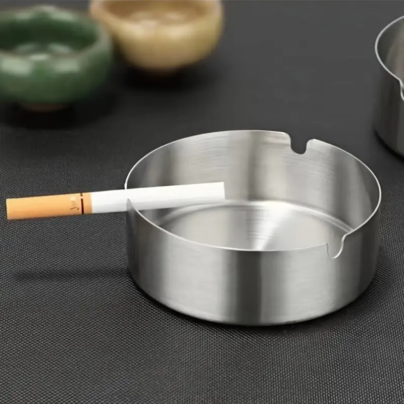 Попільниця настільна з нержавіючої сталі 8х3 см Сріблястий (27086322) - фото 3