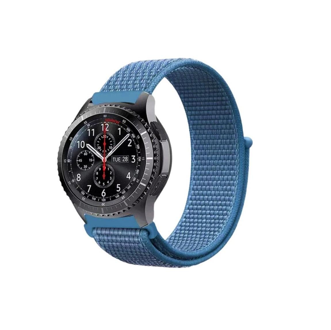 Ремешок BeWatch для Samsung Galaxy Watch 46mm Gear S3 нейлоновый 22 мм Голубой (74116f82)