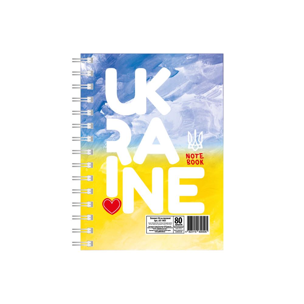 Блокнот патриотический Украина А6 с пружиной сбоку 80 л.