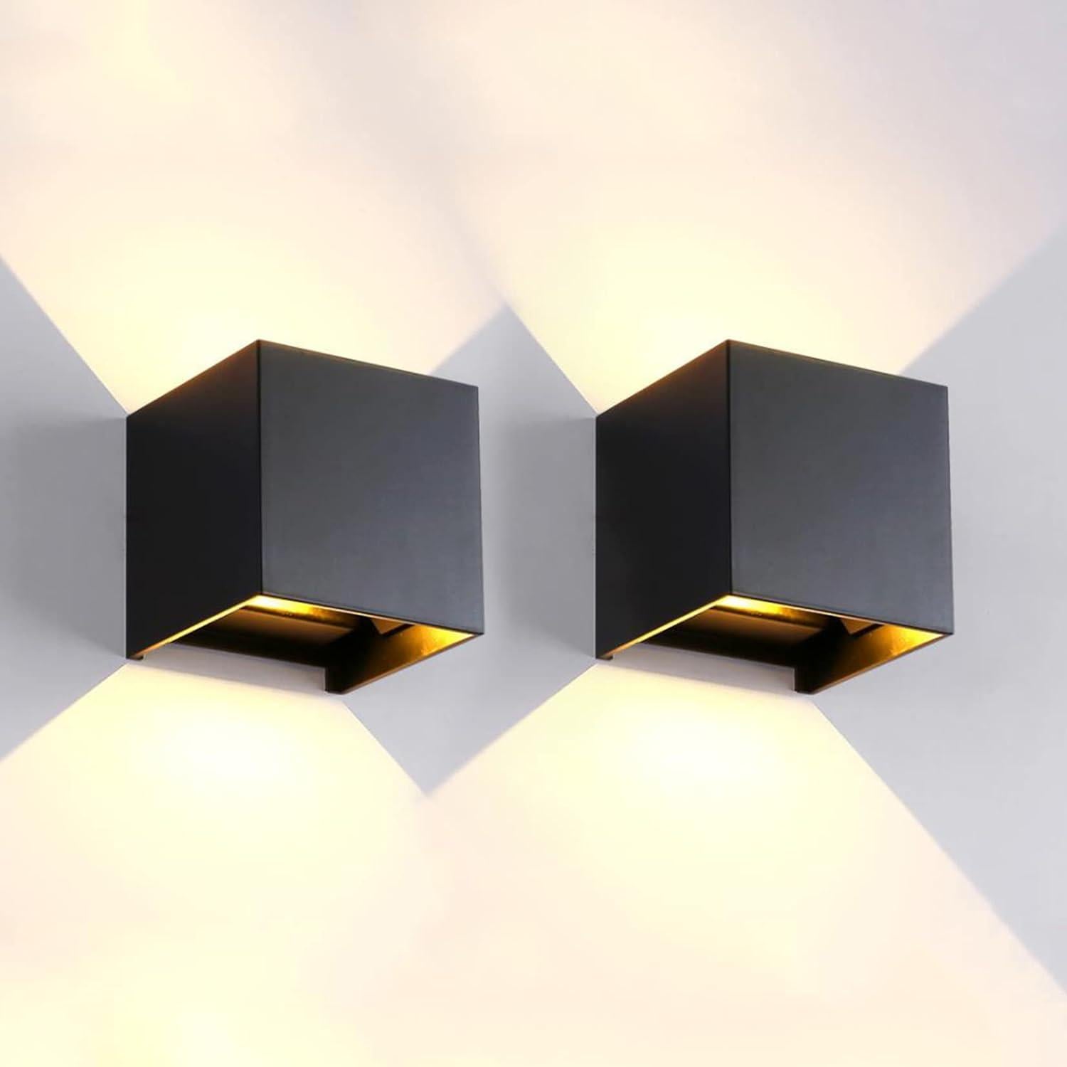 Светильники уличные LED настенные 12 Вт IP65 Теплый белый Вверх/Вниз 2 шт. Черный Светильники уличные LED настенные 12 Вт IP65 Теплый белый Вверх/Вниз 2 шт. Черный