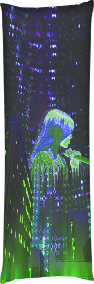 Подушка дакимакура Billie Eilish 4 60x180 см (14102174)