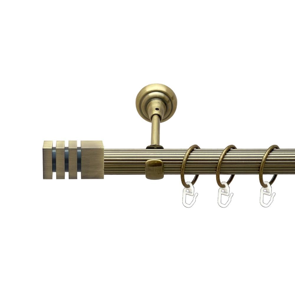 Карниз Orvit Акорда металевий однорядний відкритий рифлена труба кільце металеве 25 мм 200 см Антик (00-00025657)