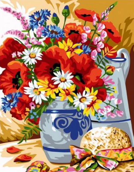 Набор рисования по номерам ColorArt Традиционный букет MST014 с подрамником 30x40 см