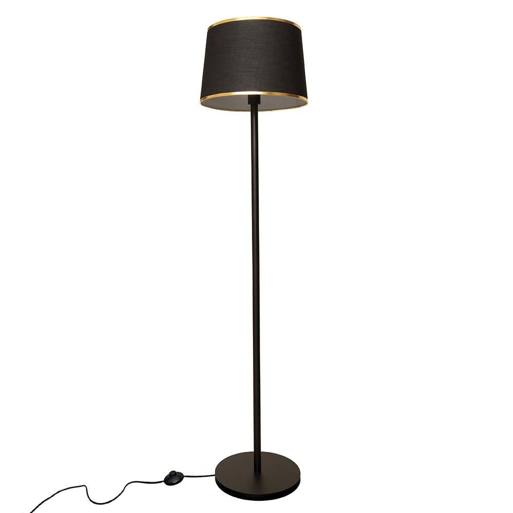 Торшер MSK ELECTRIC NL 3621 BK+BK с текстильным плафоном под лампу Е27 Черный (2582257686)