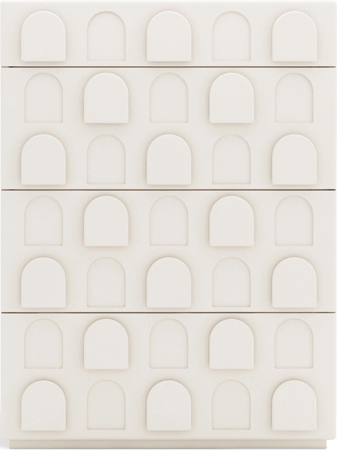 Комод высокий Maraline 4 ящика Orb Silk White (15079)