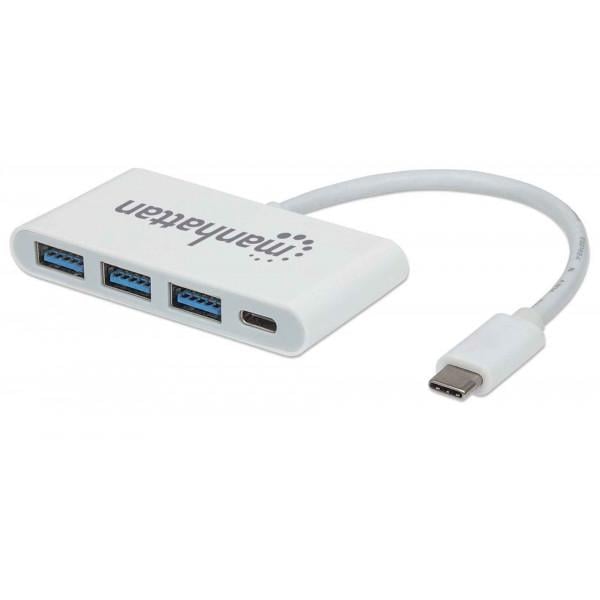 USB-концентратор Manhattan 163552 Белый (579036)