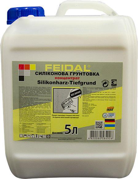 Грунтовка глубокого проникновения Feidal Silikonharz-Tiefgrund силиконовая концентрат для внутренних и наружных работ 5 л Прозрачный (1816264701)