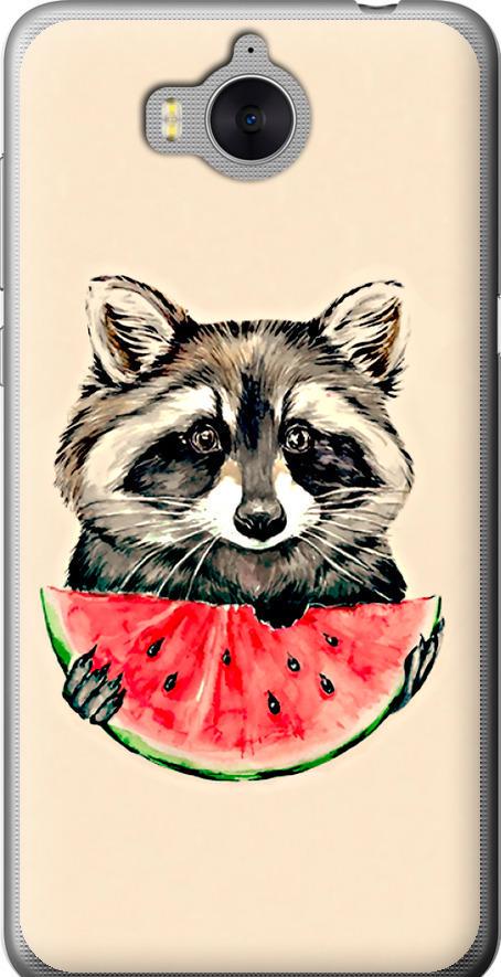 Чехол на Huawei Y5 2017 Енотик с арбузом (4605t-992-42517)