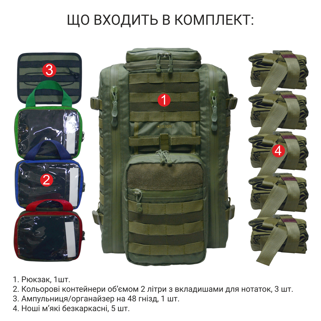 Рюкзак боевого медика Derby MultiPack Хаки (2553969601) - фото 2 Рюкзак боевого медика Derby MultiPack Хаки (2553969601) - фото 2