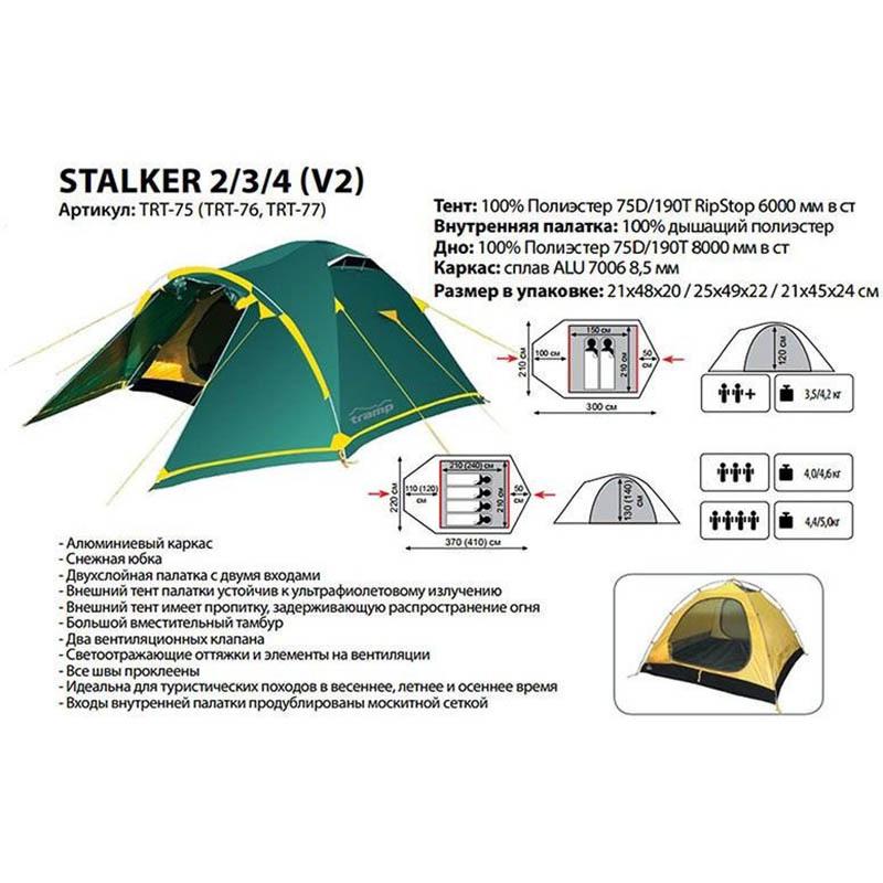 Палатка двухместная Tramp Stalker 2 v2 (TRT-075) - фото 4