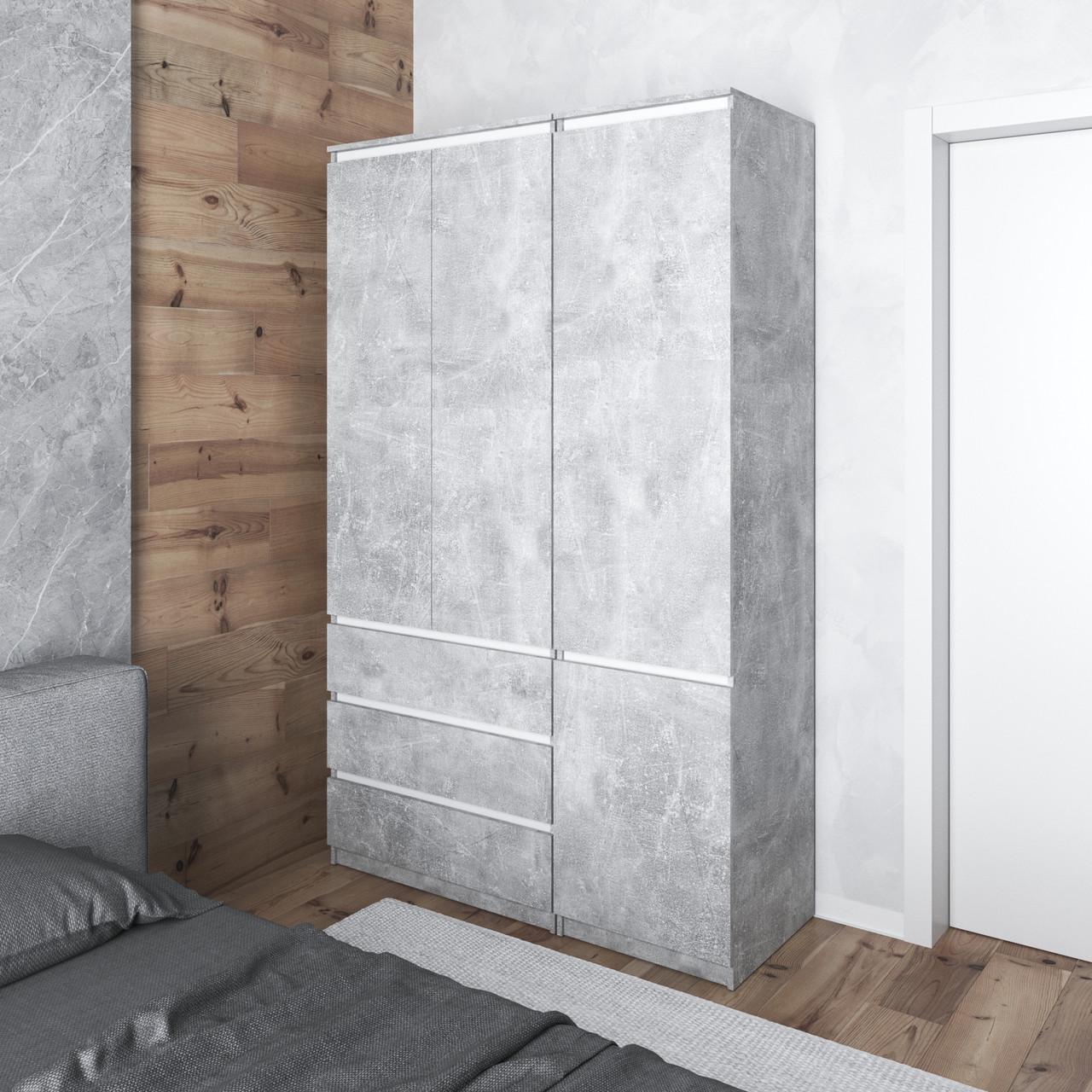 Меблевий комплект для одягу Вайс R9/R22 1304х500х2110 мм Бетон/Білі планки (30847165) - фото 1 Меблевий комплект для одягу Вайс R9/R22 1304х500х2110 мм Бетон/Білі планки (30847165) - фото 1