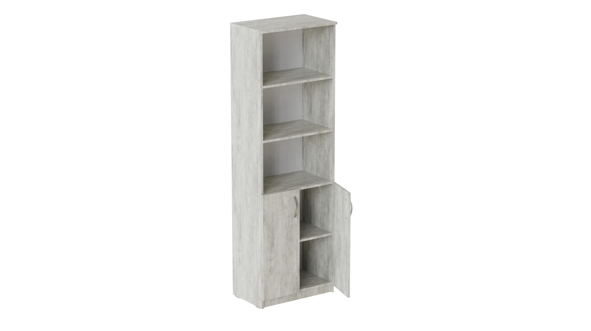 Шафа Ferrum-decor Анжело на 5 полиць з 2 дверима ДСП 16 мм 1900x600x380 мм Бетон (FRD-105000)