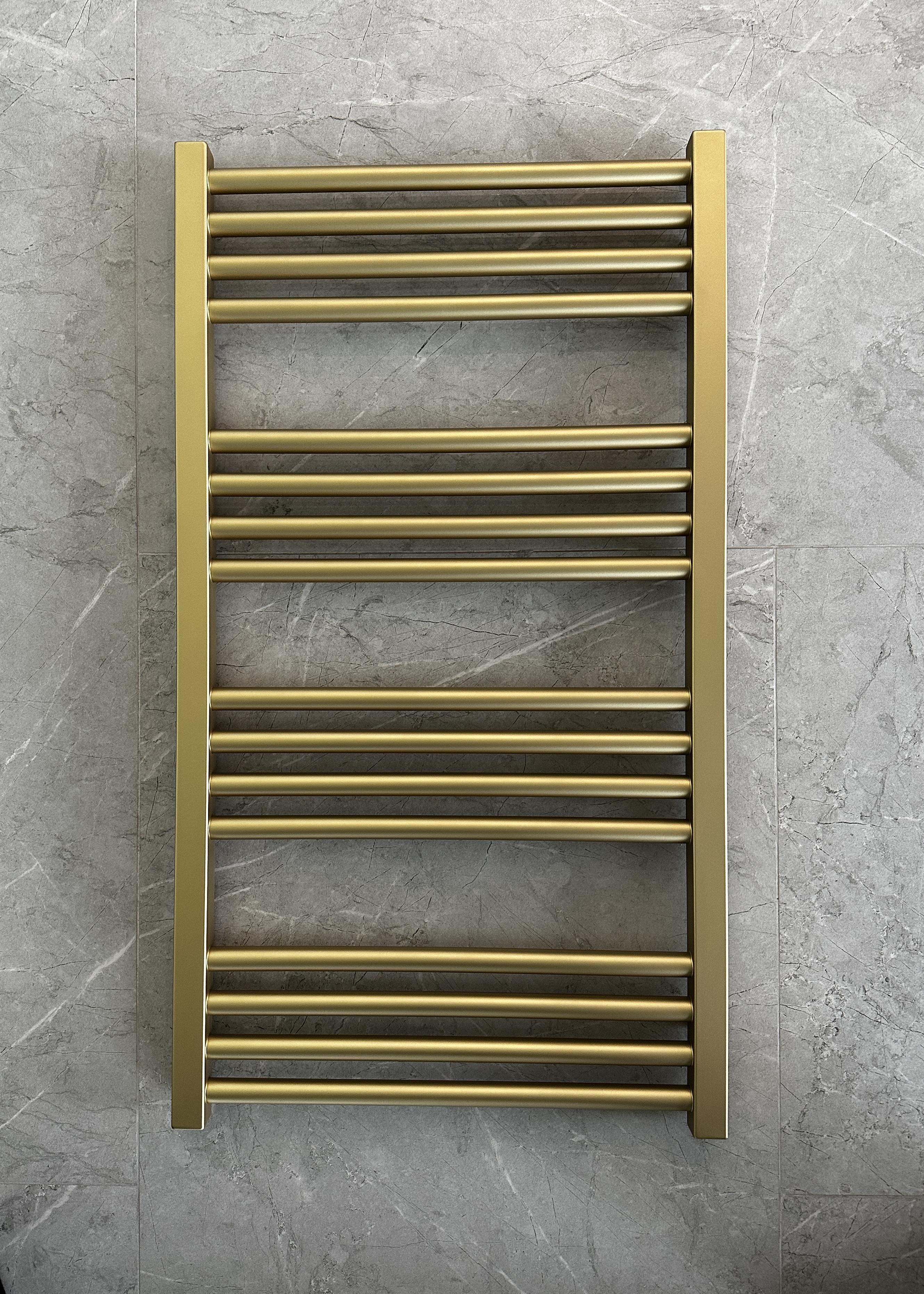 Полотенцесушитель комбинированный Terma Fiona Brass с ТЭНом ONE и вентилем Unico 900x500 мм (644)