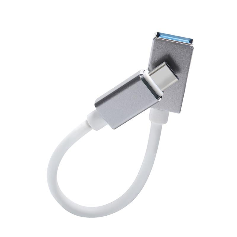 Кабель Erston OTG Type C - USB 3.0 AF 0.15 м Silver