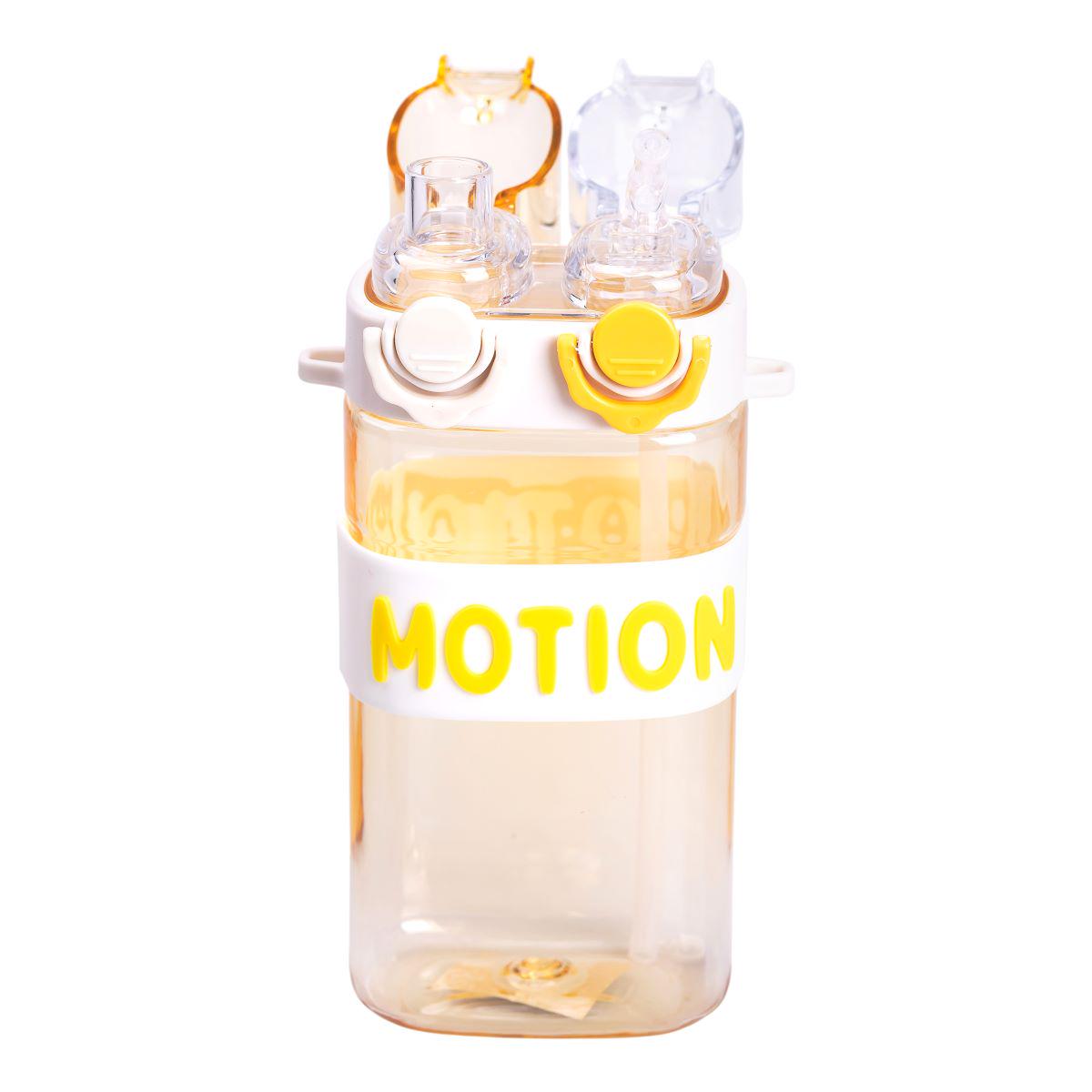 Пляшка для води з трубочкою спортивна пластикова для тренувань 550 мл Жовтий (6783) - фото 5