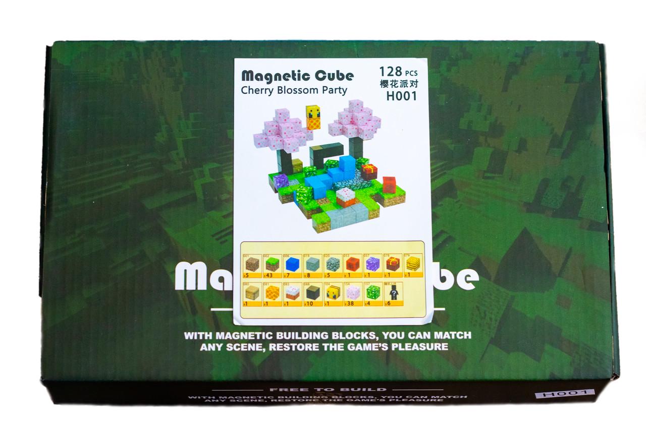 Конструктор магнитный Minecraft 128 блоков 5 фигурок №1