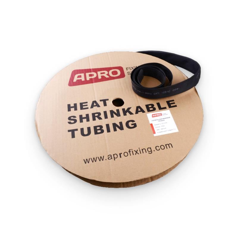 Трубка термозбіжна Apro 5 мм 100 м Чорний (ZRB-5B) Трубка термозбіжна Apro 5 мм 100 м Чорний (ZRB-5B)