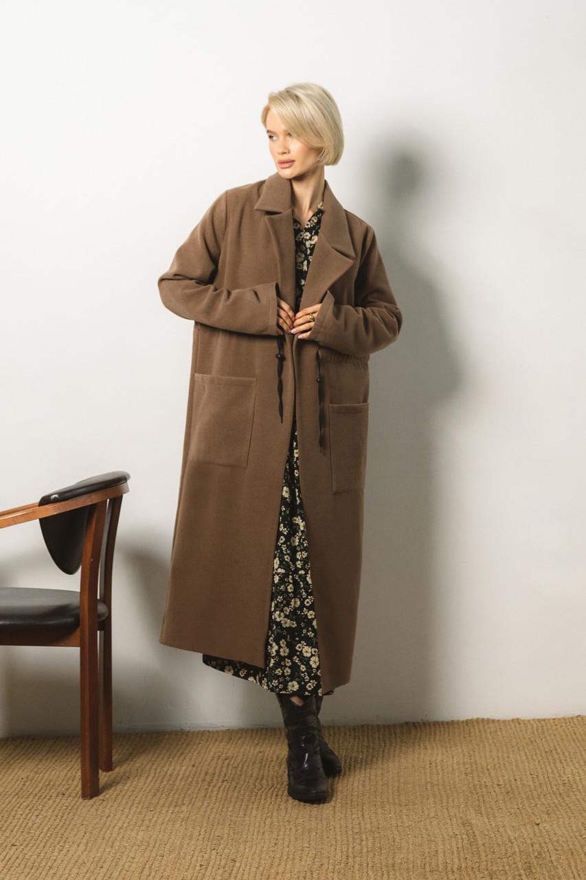 Пальто кашемірове Seventeen S-M Коричневий (1822980658) - фото 3