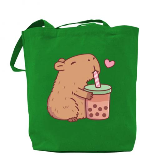 Шоппер Boba tea capybara Зеленый (14709231-10-188160)