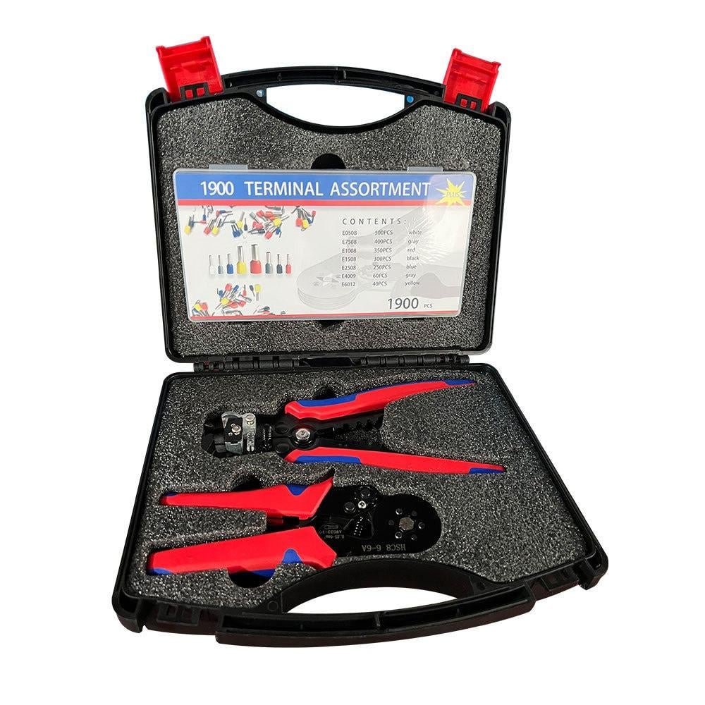 Комплект для обтиску проводів HSC8 6-6A кримпер/стрипенакінечники 1900 шт. (25824101)