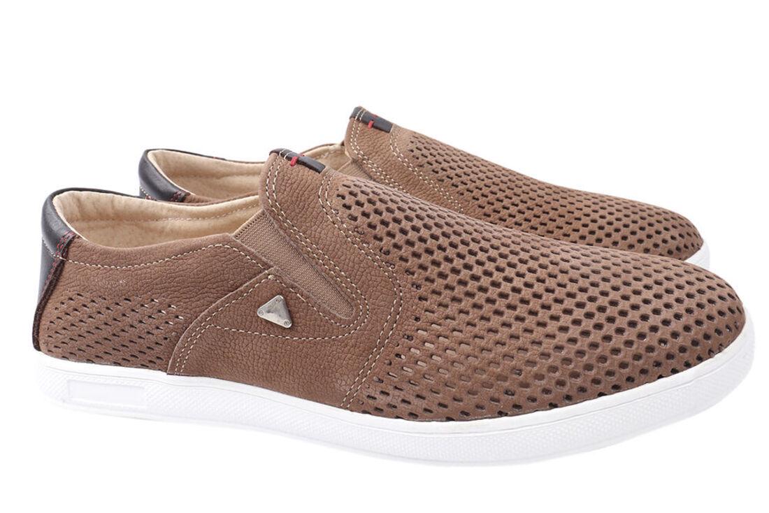 Мокасины мужские Maxus shoes из кожи-нубука на низком ходу р. 44 Визон (42-20/21LTCP)