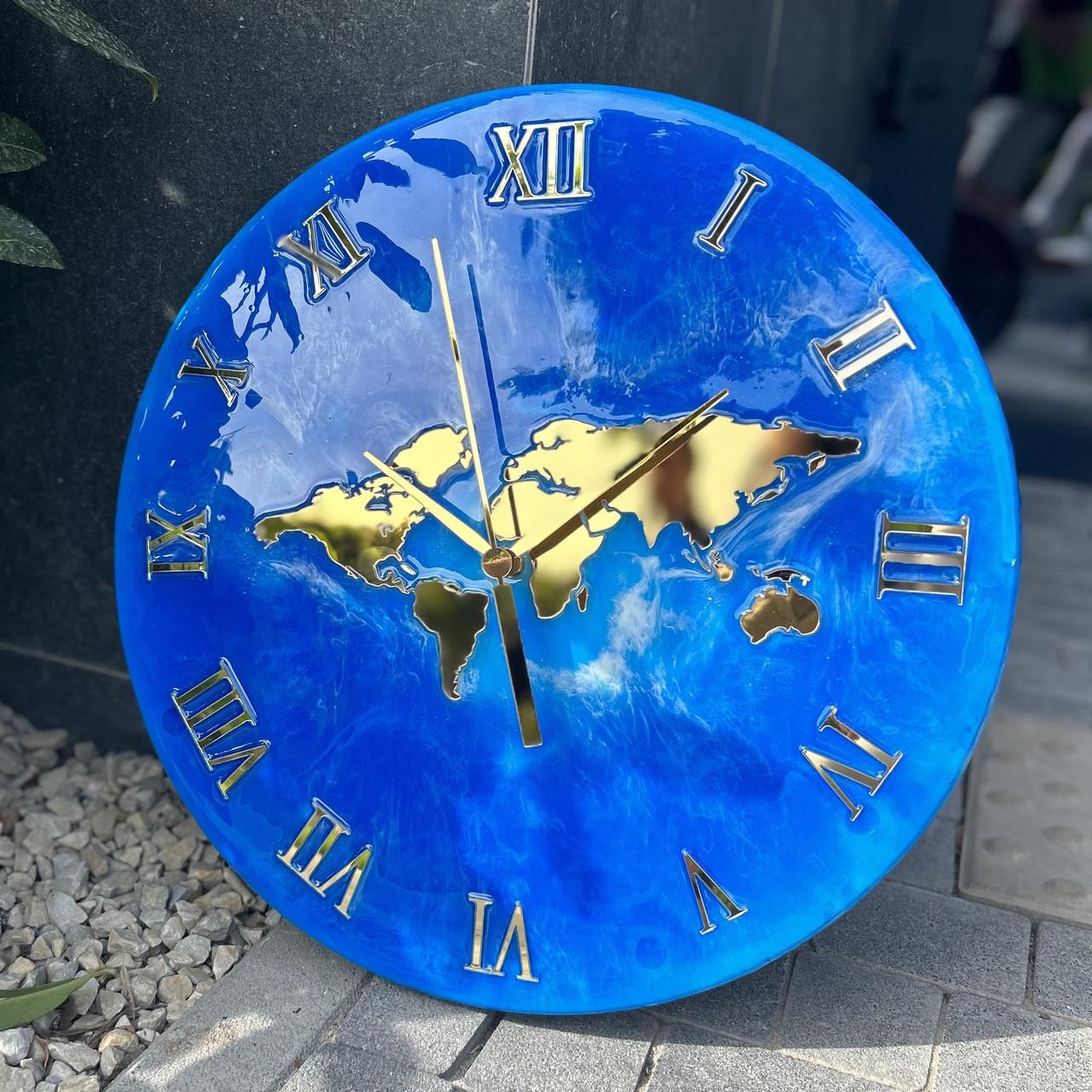 Часы настенные круглые из эпоксидной смолы EPOXY M95 40x40 см