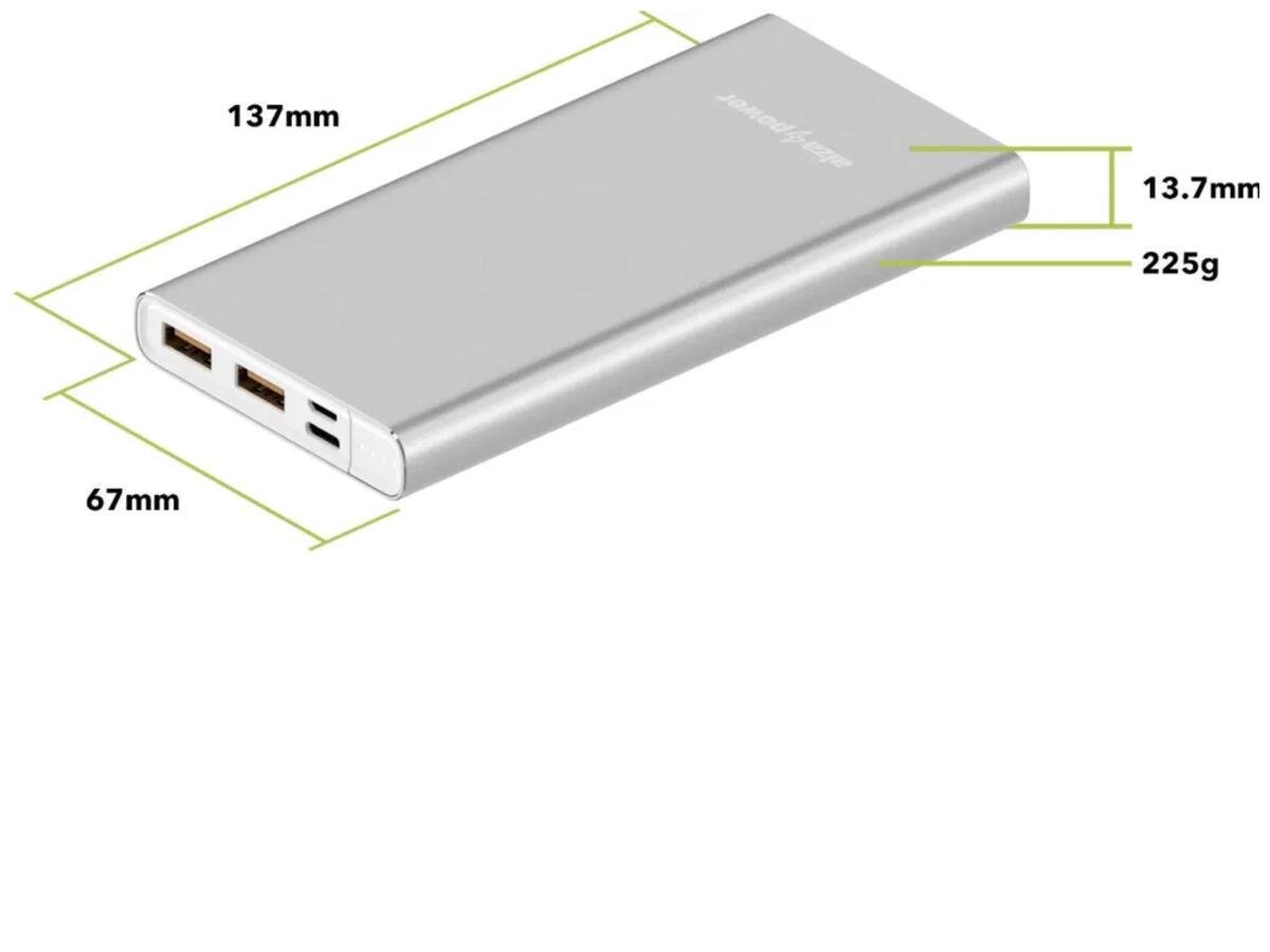 Повербанк AlzaPower Metal Fast Charge PD3,0 10000 mAh Срібний - фото 3