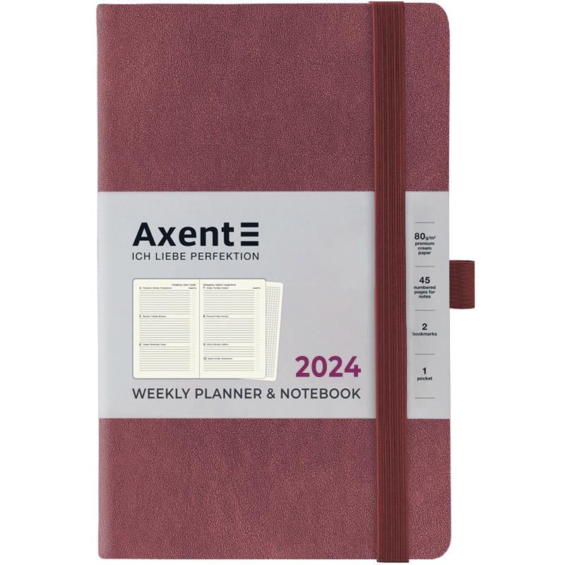 Тижневик 2024 Axent Partner Soft Nuba 125х195 мм 96 л Сливовий (8517-24-58-A)