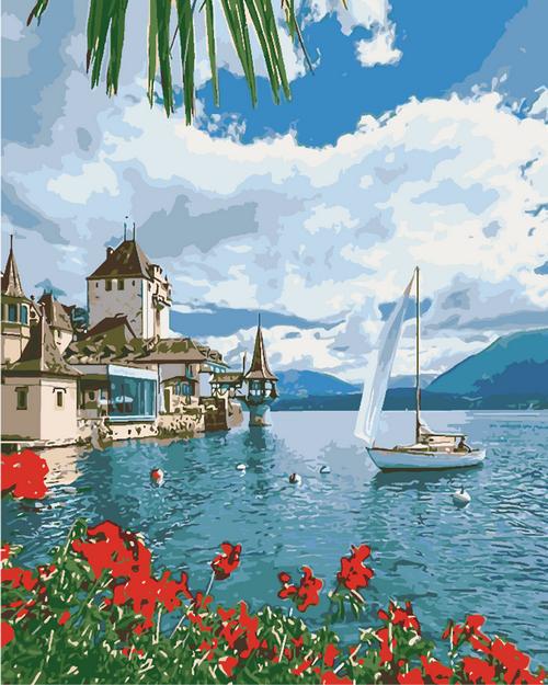 Картина по номерам Идейка Утро в Швейцарии 40x50 см (KH2734)