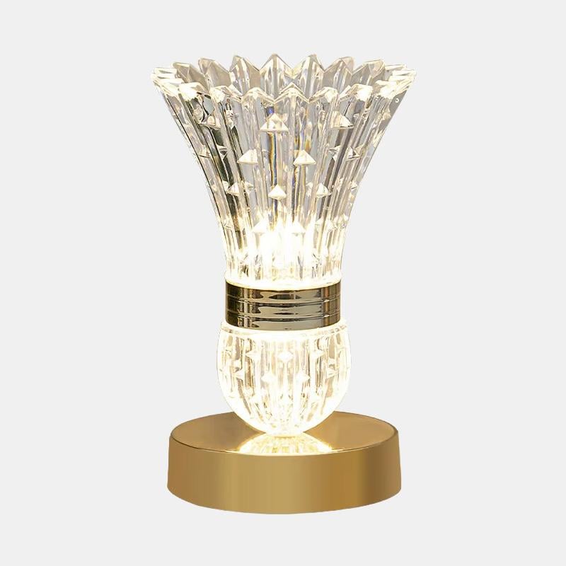 Нічник LED-лампа декоративна настільна у вигляді кришталевої вази з квітами (cd5e08d9)