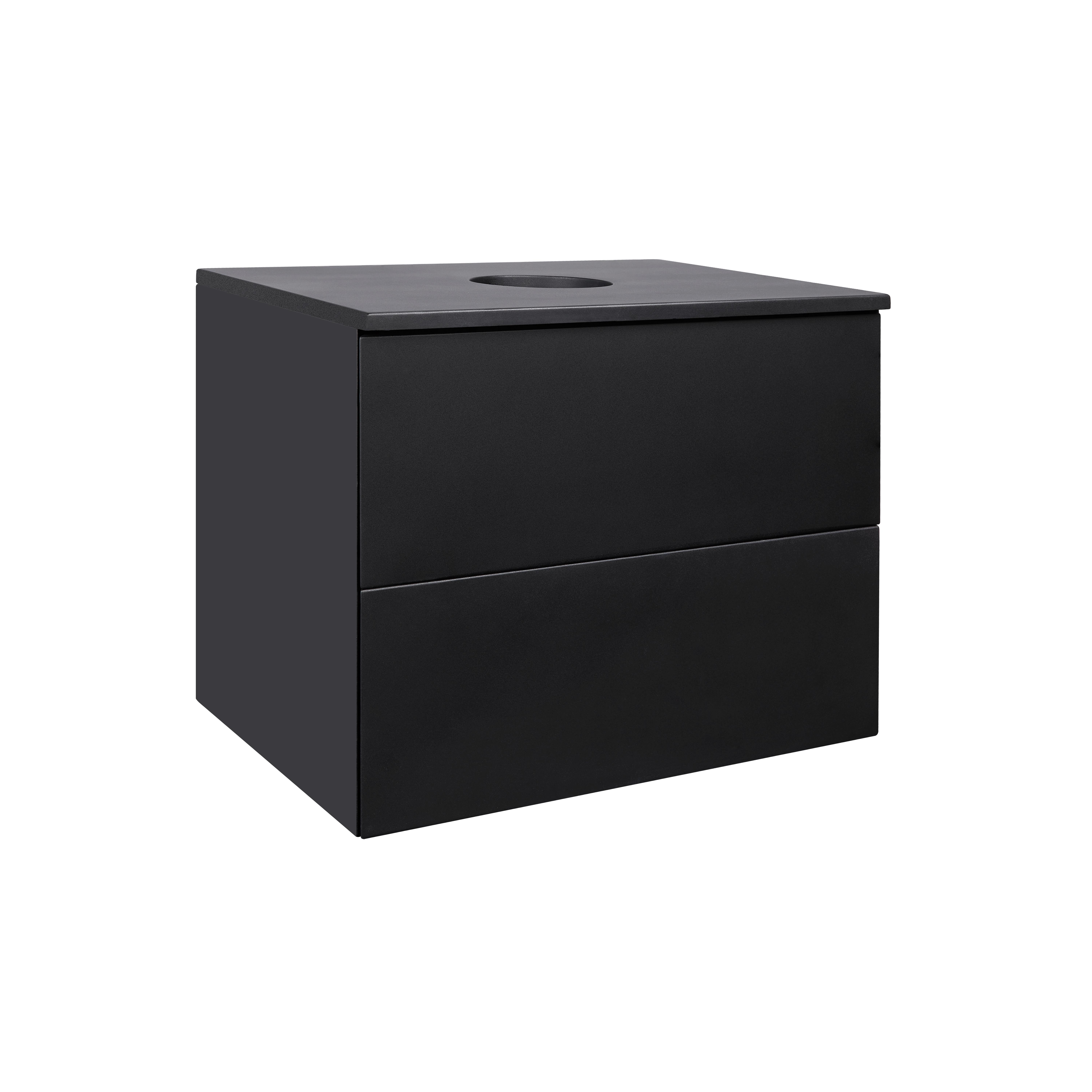 Тумба под умывальник подвесная Q-tap Tern QT1779TPL602MB 60x48x47 см Черный (96916)