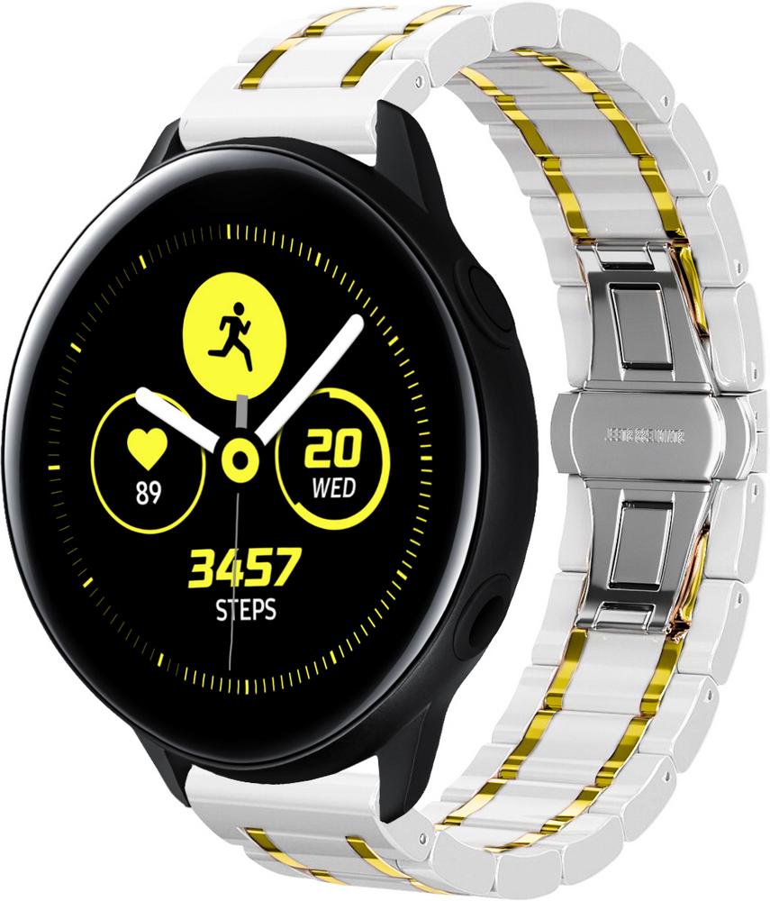 Ремешок керамический Ceramo для Galaxy Watch Active White/Gold (28729-65)