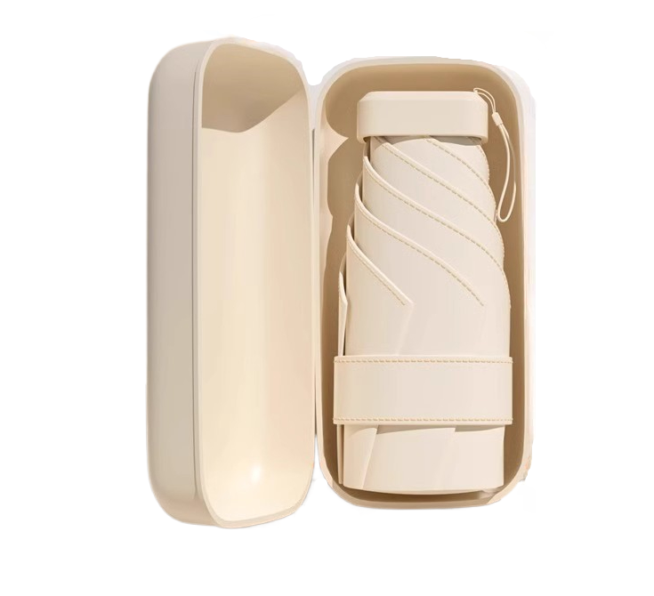 Зонтик от дождя и солнца UPF 50+ в футляре 16 см Бежевый (U9368) Зонтик от дождя и солнца UPF 50+ в футляре 16 см Бежевый (U9368)