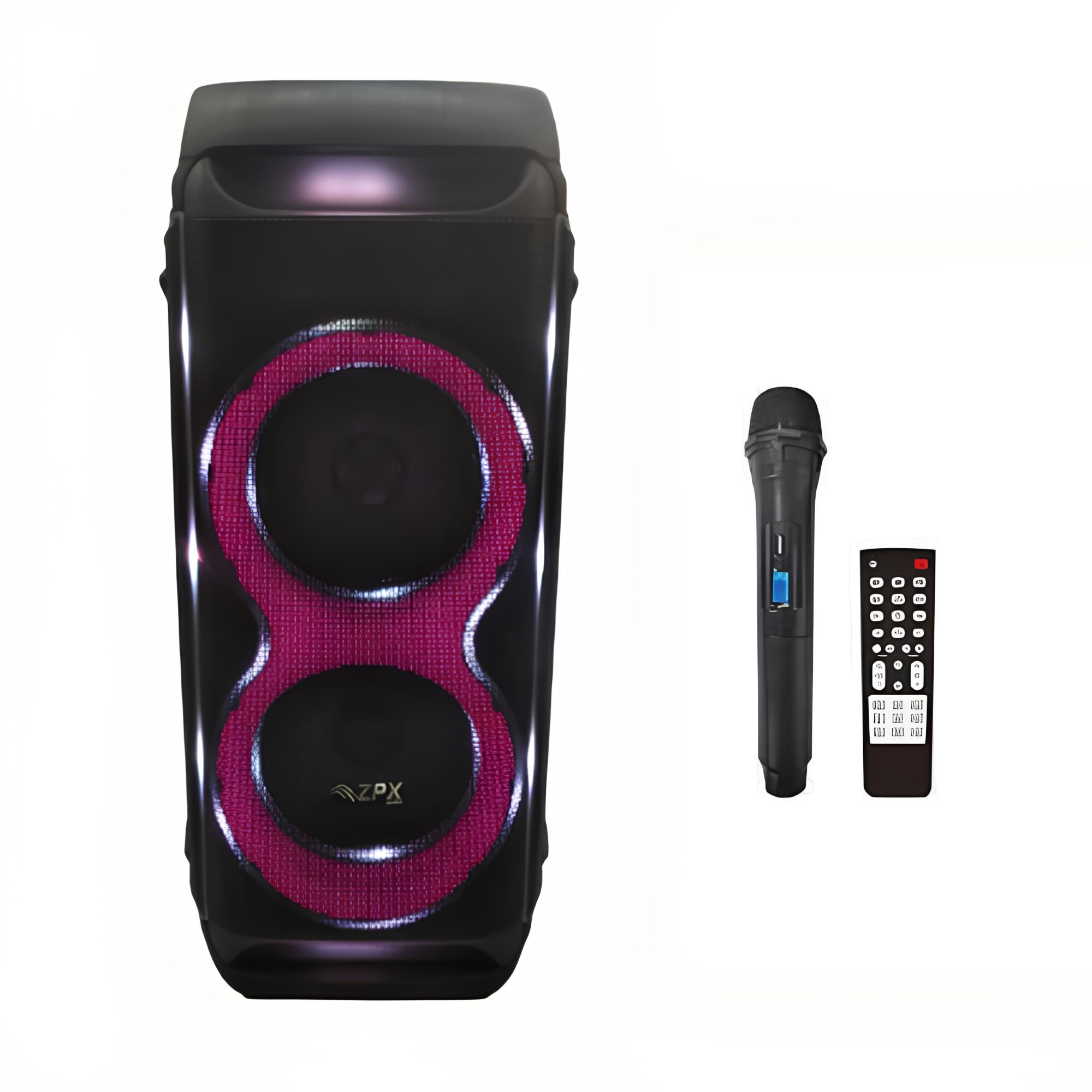 Колонка аккумуляторная портативная ZPX-7792 partybox 1000W c радиомикрофоном (USB/BT/FM/TWS)