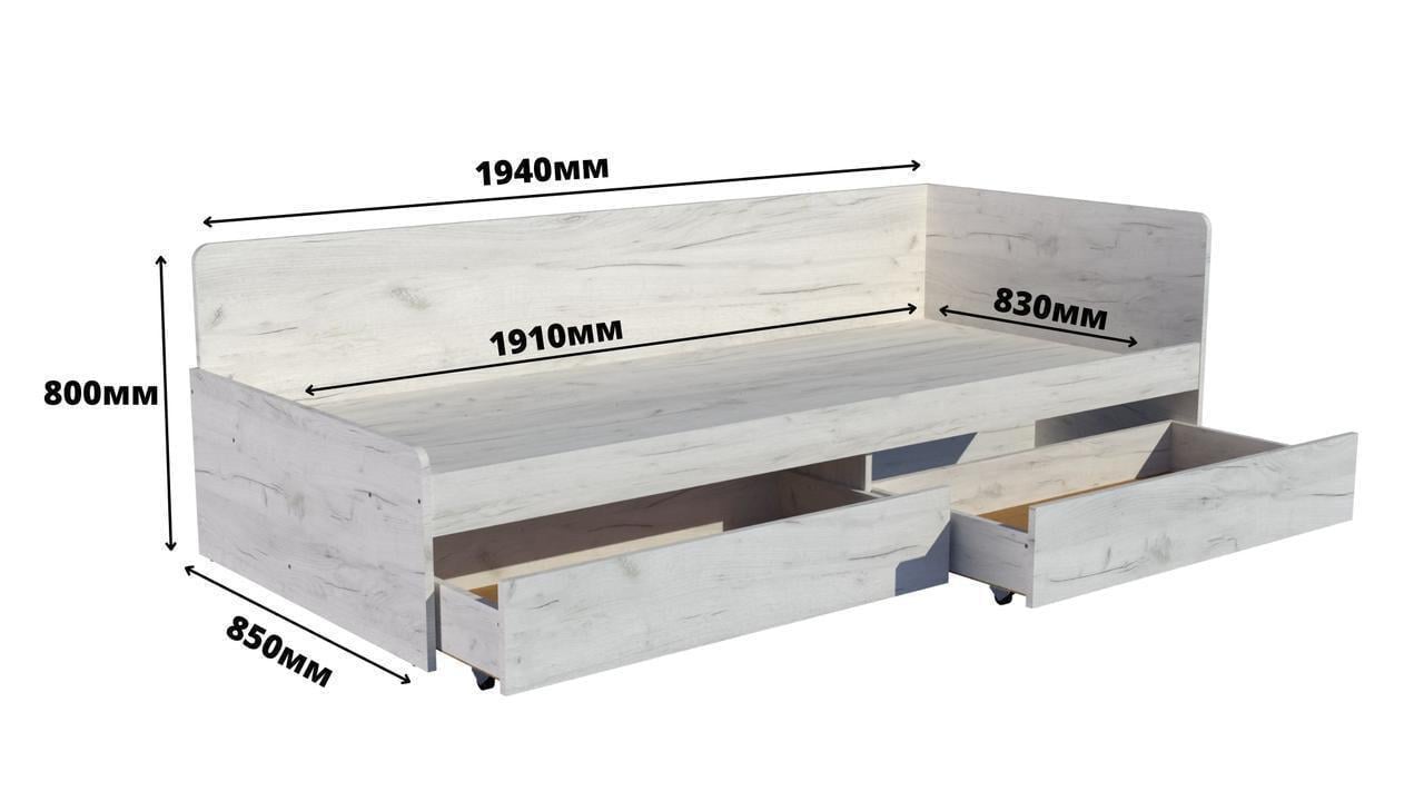 Кровать Эверест Соната-800 сплошной щит с ящиками 80x190 см Крафт белый (ЕВ20405) - фото 6 Кровать Эверест Соната-800 сплошной щит с ящиками 80x190 см Крафт белый (ЕВ20405) - фото 6