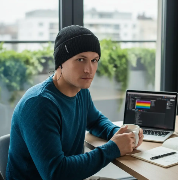 Кепка зимняя мужская One Size акриловая Черный (29548930) - фото 3 Кепка зимняя мужская One Size акриловая Черный (29548930) - фото 3